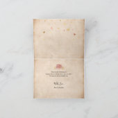 バラ色とゴールドの優雅な水彩折り紙 サンキューカード (内部)