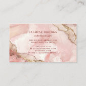 バラ色とゴールドの水彩エレガント 名刺 (裏面)