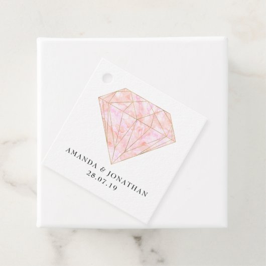 バラ色とバーガンディーダイヤモンド フェイバータグ (インサイチュ)