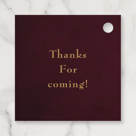 バラ色とバーガンディーダイヤモンド フェイバータグ (裏面)