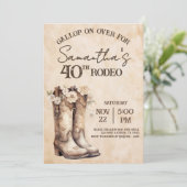 バラ色とブーツ 40歳のウェスタン・バースデー 招待状 (スタンド正面)