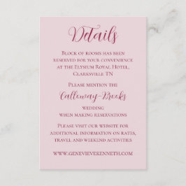 バラ色と深紅の結婚式招待状カード エンクロージャーカード