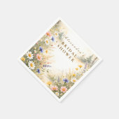バラ色と青い草原の花嫁シャワー スタンダードカクテルナプキン (角)