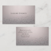 バラ色のきらきらグリッター パーティー イベントプランナー 名刺 (正面/裏面)