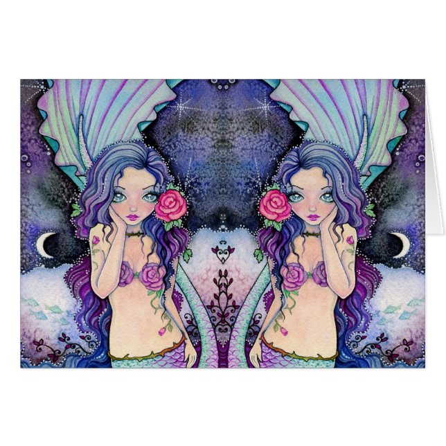 バラ色のたそがれ-空白のなカード (正面横)