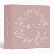 バラ色のほのかなピンクのモダンなスクリプトの女の子らしいイニシャルネーム