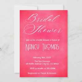 バラ色のウェディングシャワー 招待状