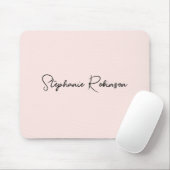バラ色のエレガントなスクリプトパーソナライズドモノグラム マウスパッド (マウス)