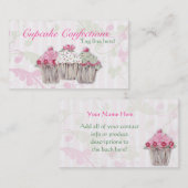 バラ色のカップケーキの名刺 名刺 (正面/裏面)