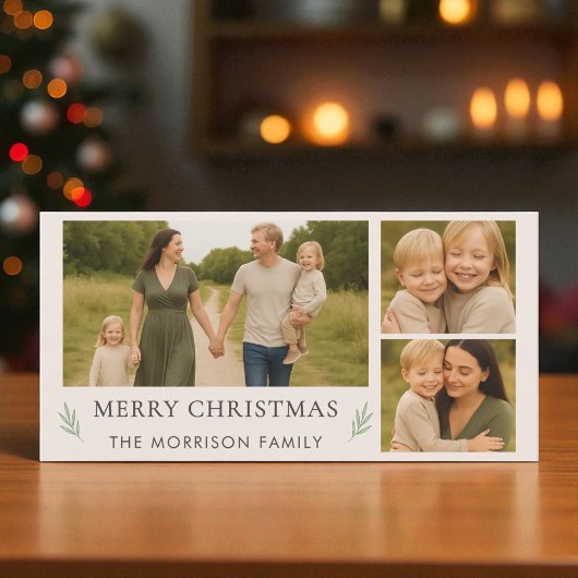 バラ色のキリストの誕生日おめでとう３枚の植物写真 シーズンカード