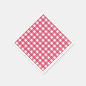 バラ色のギンガム スタンダードカクテルナプキン (角)