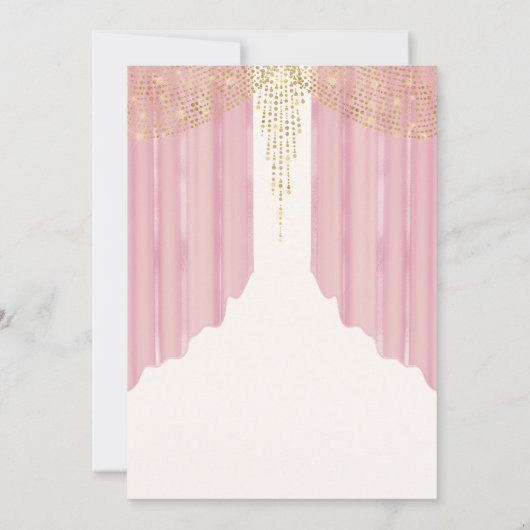 バラ色のクラウンフラワー キンセアネラ 招待状 (裏面)