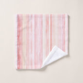 バラ色のクリーム色のストライプ バスタオルセット (ウォッシュタオル)