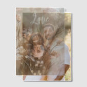 バラ色のクリーム色のボヘミアンフラワーラブ ベラム紙招待状 (オフセット (カップル))