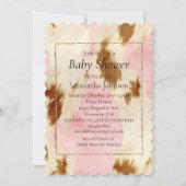 バラ色のクリーム色の白茶色の牛革 招待状 (正面)