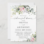 バラ色のグリーン彩るリハーサルディナー招待状 招待状 (正面)