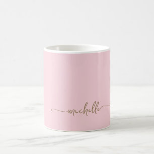 バラ色のゴールドのスタイリッシュなモノグラム署名 コーヒーマグカップ