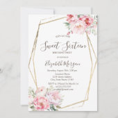 バラ色のゴールドフレーム スウィート16 招待状 (正面)