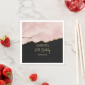 バラ色のシャンパンゴールドのグリッターが抽象的な水彩画のように輝く スタンダードカクテルナプキン (インサイチュ)