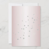 バラ色のダイヤモンド ウェディングドレス ブライダルシャワー 招待状 (裏面)