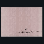 バラ色のダスティピンクのモダンスクリプトガール風モノグラム名前 カッティングボード<br><div class="desc">バラ色のダスティピンクのシンプルスクリプトモノグラム名前 カッティングボード。豪華でおしゃれなスタイルが好きな人への卒業式、誕生日、結婚式、結婚前のお披露目、結婚記念日、ベビーシャワー、独身パーティーのギフトに最適。</div>