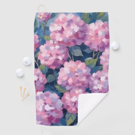 バラ色のハイドランジアの花 ゴルフタオル (インサイチュ)