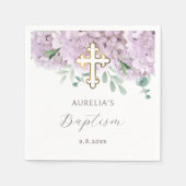 バラ色のハイドランジア 洗礼 スタンダードカクテルナプキン (正面)