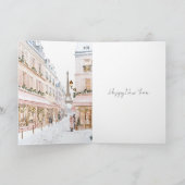 バラ色のパリ・エッフェル塔・冬のクリスマス カード (内部)