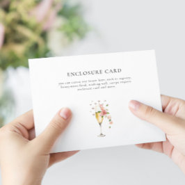 バラ色のパールとプロセッコ　カスタム　ブライダルシャワー エンクロージャーカード