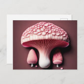 バラ色のビーインキャップのキノコ葉書 ポストカード (正面/裏面)