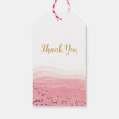 バラ色のピンクと金 ギフトタグ (裏面)