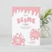 バラ色のピンクのぬるぬるパーティー招待状 (スタンド正面)