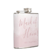 バラ色のピンクのウェディング メイドオブオナー ギフト フラスク (右)