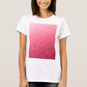 バラ色のピンクのライトグラデーション幾何学メッシュパターン Tシャツ