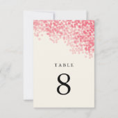 バラ色のピンクのライトシャワーテーブルナンバーカード 招待状 (裏面)