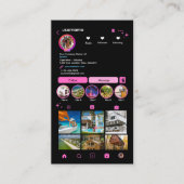 バラ色のピンクの不動産屋Instagram QRコード付き名刺 名刺 (正面)
