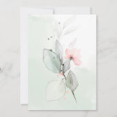 バラ色のピンクの賢い緑のバラのハマー メイソンジャー 招待状 (裏面)