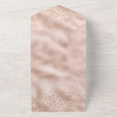 バラ色のピンクゴールドのコンフェッティ オールインワン招待状 (外側)