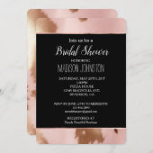 バラ色のピンクゴールドカウガールカウハイド 招待状 (正面/裏面)