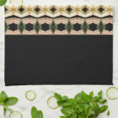 バラ色のピンク色の黒とトープ キッチンタオル (折り畳み)