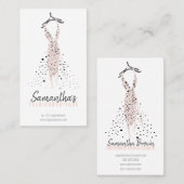 バラ色のファッションドレス（ハンガーにかかった状態） 名刺 (正面/裏面)