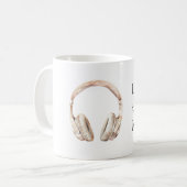 バラ色のヘッドホン コーヒーマグカップ (正面左)
