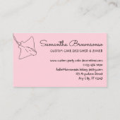 バラ色のマンタの魚のロゴ 名刺 (裏面)