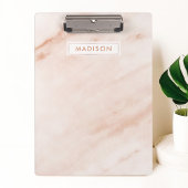 バラ色のマーブル模様がおしゃれでとってもキュート！名前もオーダーメイドで入れられるよ クリップボード