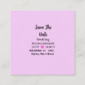 バラ色のモダンなタイポグラフィーの結婚発表 エンクロージャーカード (正面)