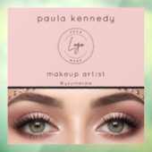 バラ色のモダンなロゴ写真メイクアップビジネス ウィンドウサイン (シート3)