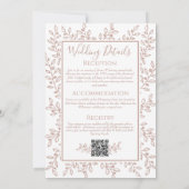 バラ色のモダン ボーホー ビタミンカラー ミニマル ウェディング 招待状 (裏面)
