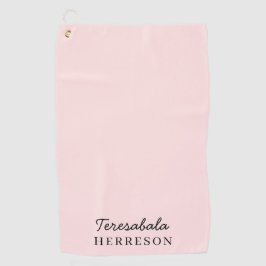 バラ色のモノグラム | 現代的でシンプルなフェミニン ゴルフタオル