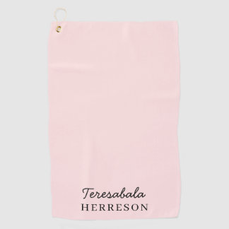 バラ色のモノグラム | 現代的でシンプル、フェミニン ゴルフタオル