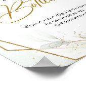 バラ色のユーカリとゴールドのメッセージ・イン・ア・ボトル ポスター (角)